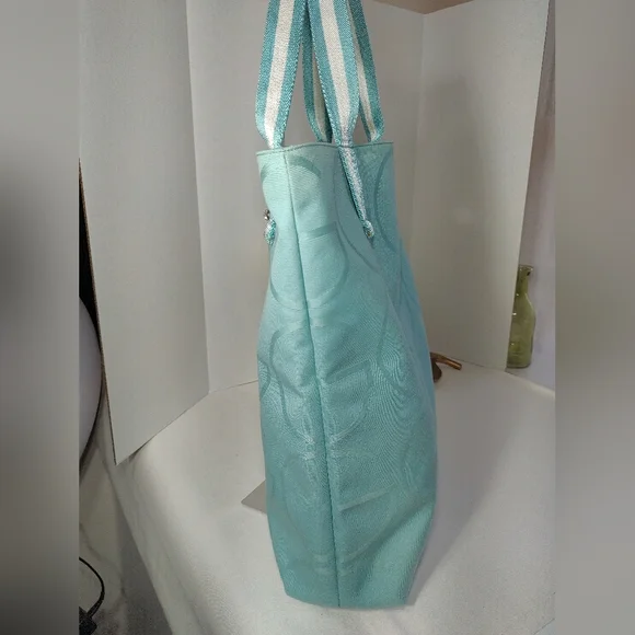 GUCCI Teal Tote with Monogram Design - Picture 2 of 9